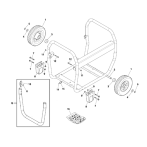 Wheel Kit Diagram and Parts List for 030731-00  Briggs and Stratton Generator